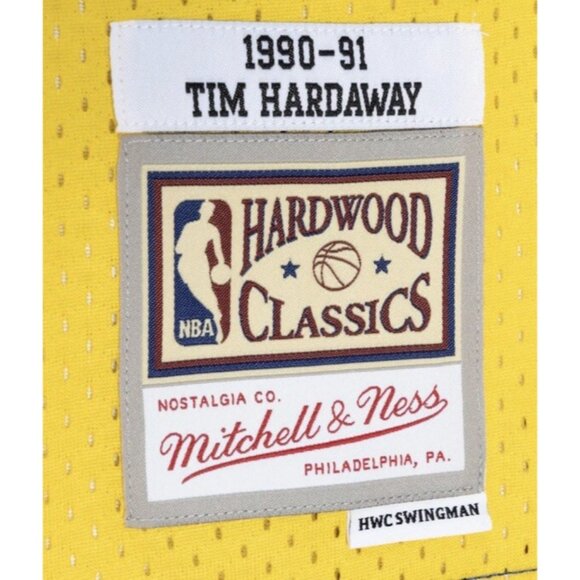 Men's Mitchell & Ness Tim Hardaway Royal/Gold Golden State Warriors Hardwood 2XL - Picture 2 of 5